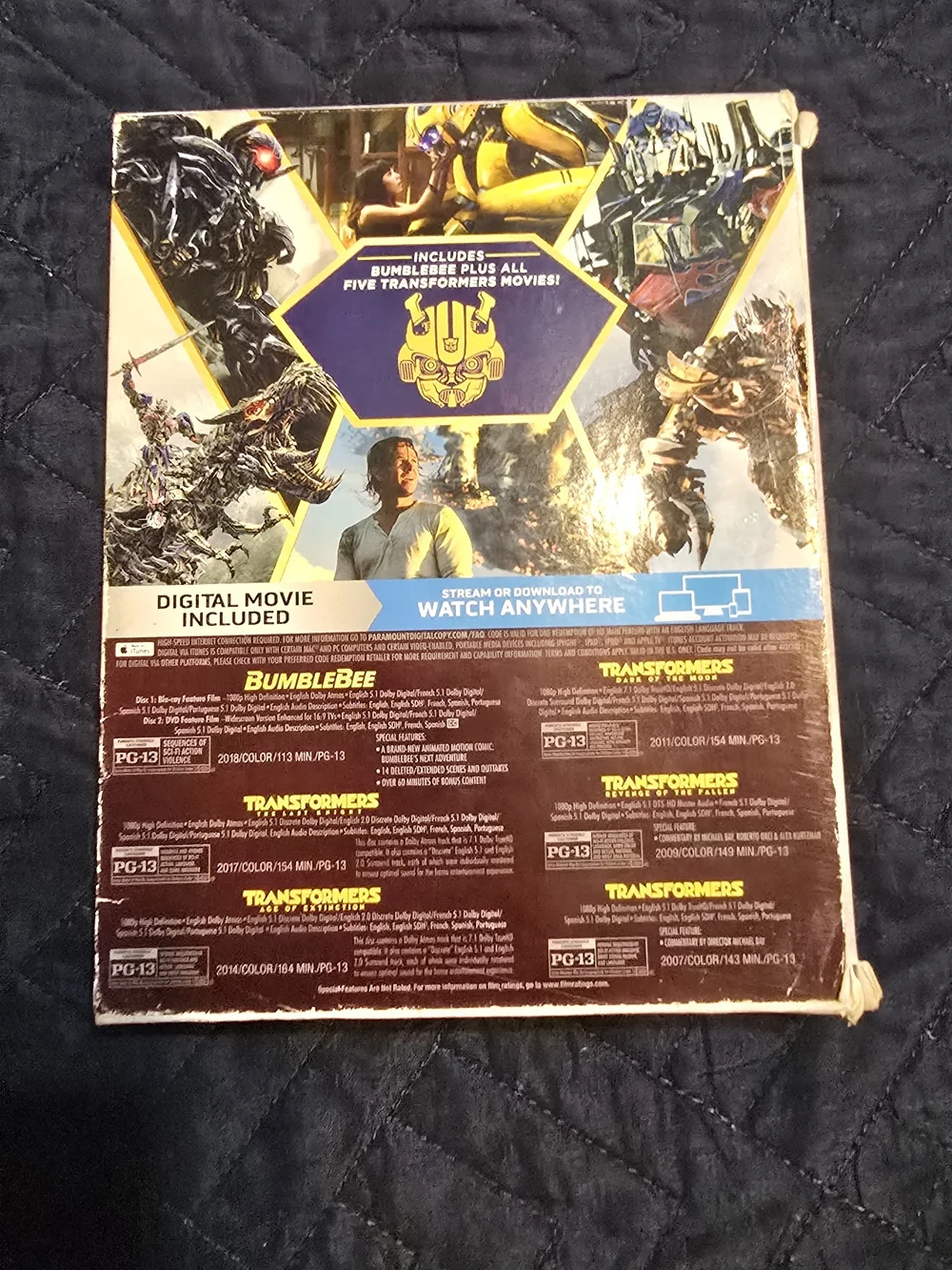 Transformers Bumblebee 6-Movie Blu-ray Pack. Read Description